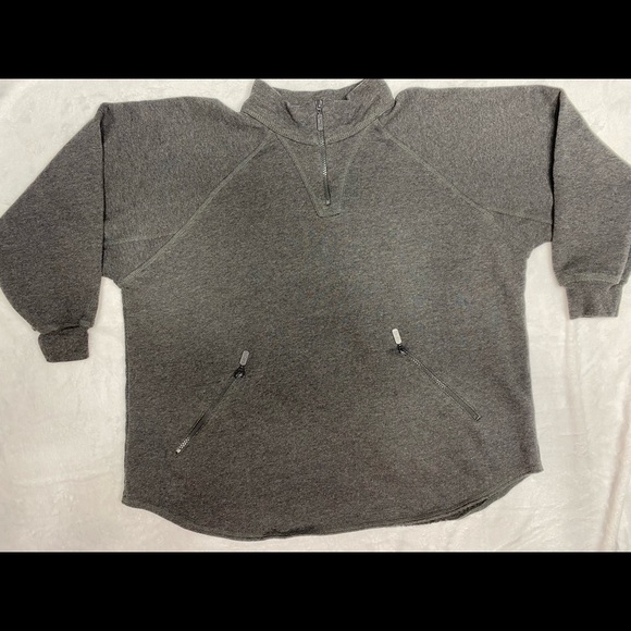 Vintage On Your Mark 1/4 zip pullover sz Large grey - Picture 3 of 9